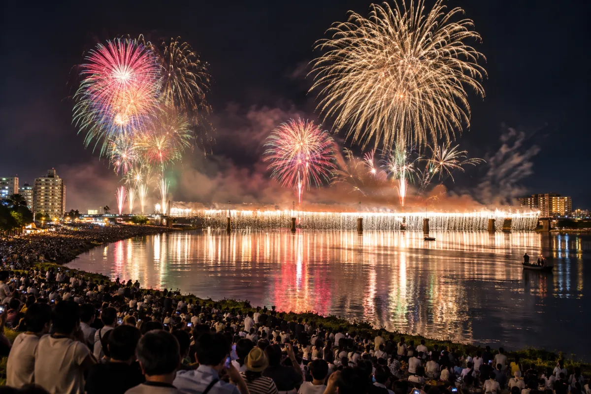 AI生成による宮崎納涼花火大会のイメージ画像