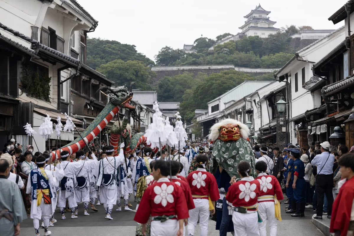 AI生成による平戸くんち城下秋まつりのイメージ画像