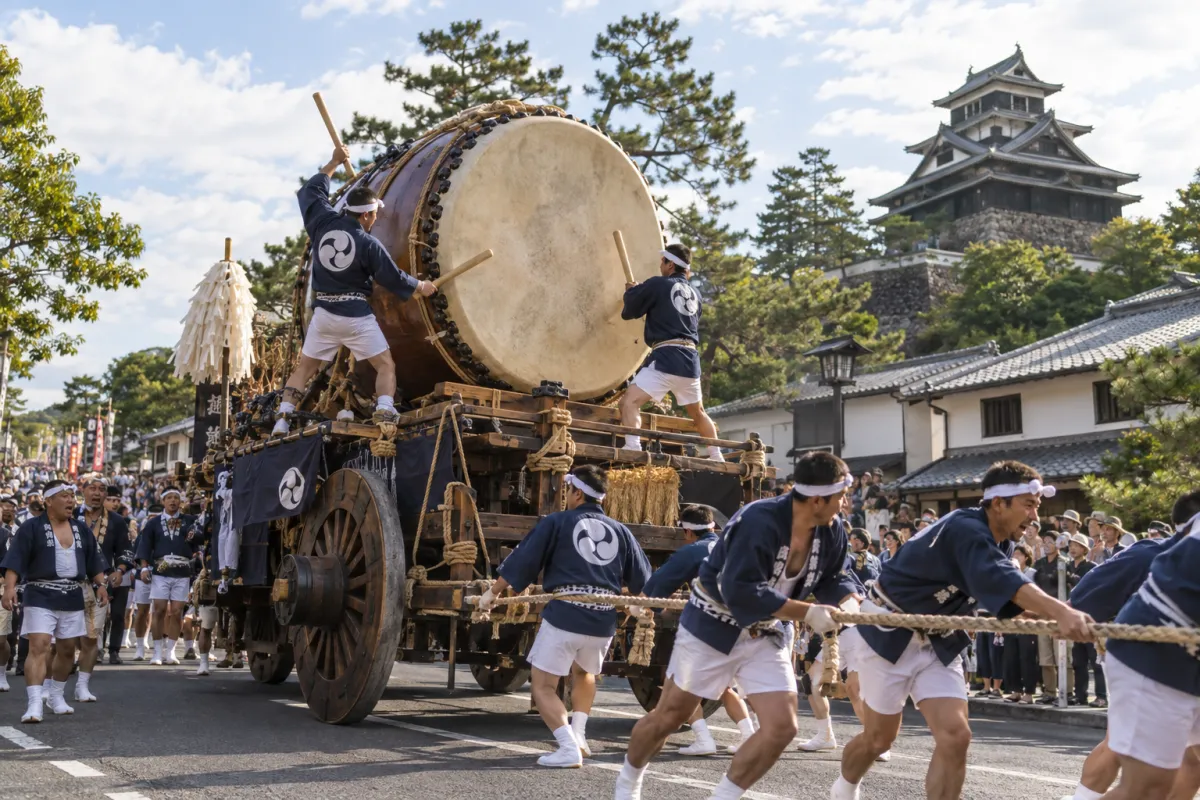 AI生成による松江祭鼕行列のイメージ画像