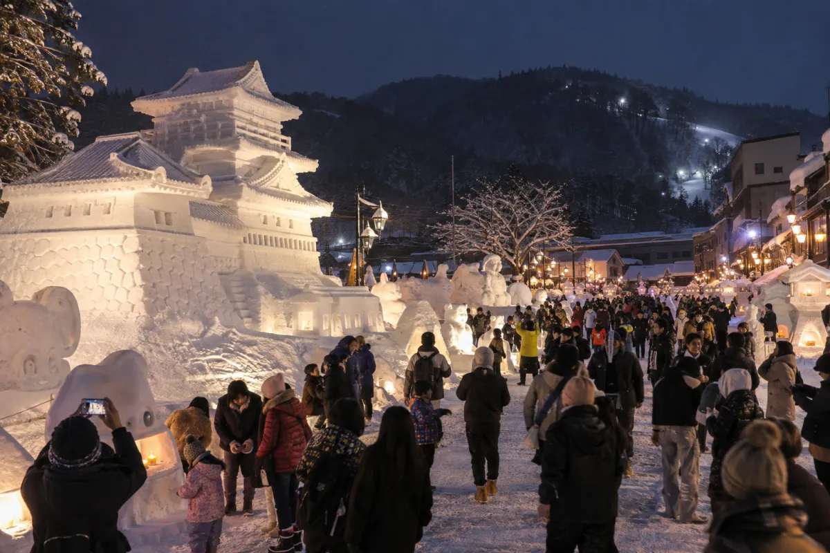 AI生成による飯山雪まつりのイメージ画像